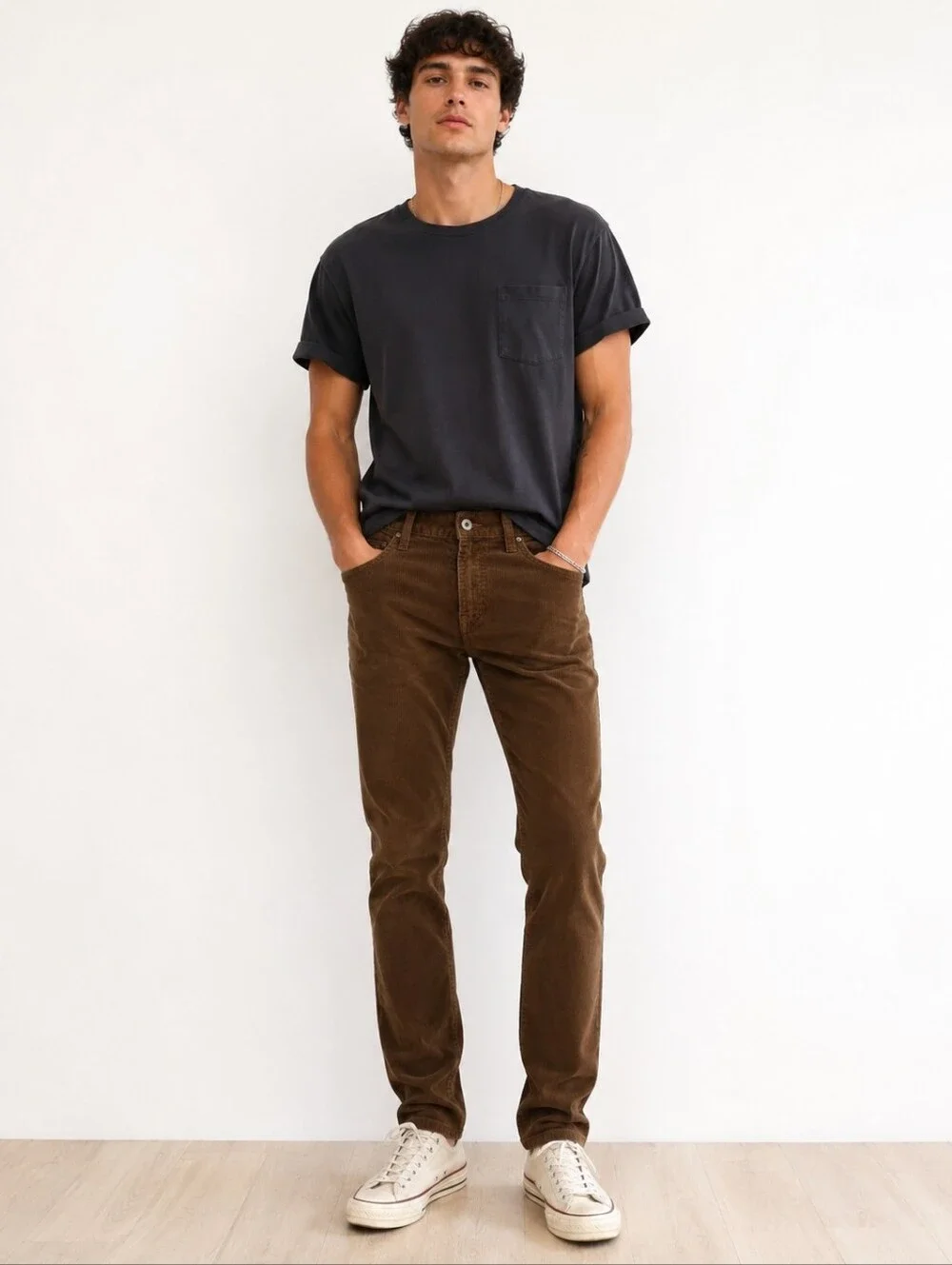 J.Crew 484 Brown Corduroy Slim Pants 28x32 Men's Straight Leg